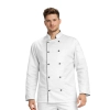 Bluza kucharska biała długi rękaw lamówka czarna roz.3XL – bluza kucharska – odzież gastronomiczna